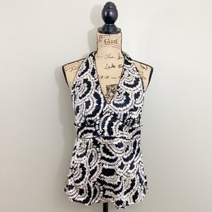 The Limited Black & White Halter Top Size Large